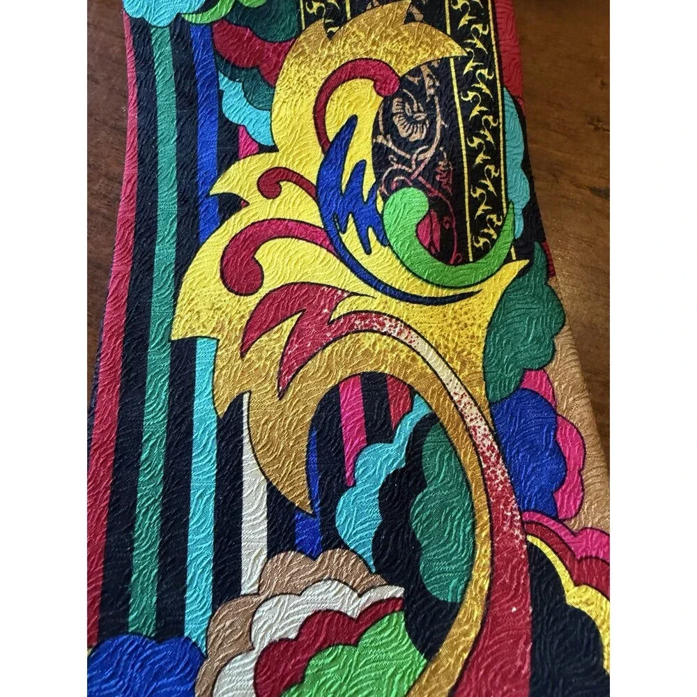 Vintage Electric Neckwear Power Line Necktie Tie 100% Silk Multi Color.